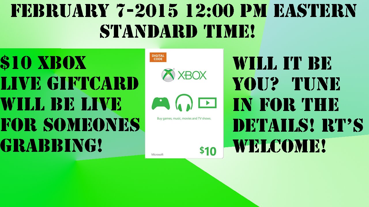 10 Xbox Live Giftcard Giveaway Youtube
