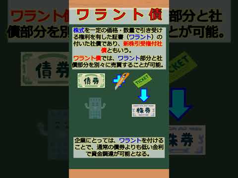 バーチャル商業大学ワンポイント講座～ワラント債～ #shorts