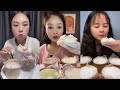 ASMR Mukbang Milk Cream Mochi &amp; Taro Mochi &ndash; Fluffy Chewy Sweet Dessert Eating Sounds