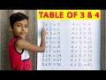 Learn Table of 3 and 4 | Table of 3 | Table of 4 | 3x1=3 Multiplication | RSGauri