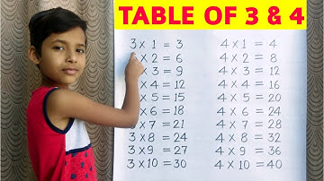 Learn Table of 3 and 4 | Table of 3 | Table of 4 | 3x1=3 Multiplication | RSGauri