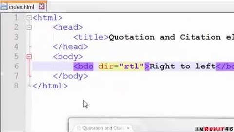 HTML Tutorials - 5 - Quotations and Citation elements