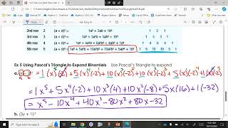 Alg 2 - Pascal's Triangle