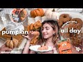 what i eat in a day *VEGAN* || PUMPKIN THEMED!