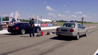 Audi 90 Quattro B3 2.2t 20v vs Mercedes C220d 3.0TD BiT 1/4 mile drag race