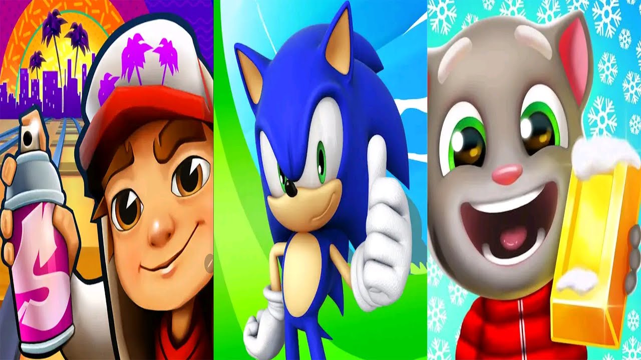 Talking Tom Gold Run vs Subway Surfers vs Sonic Dash Iron Ben vs