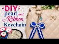 Pearl And Ribbon Se Bow keychain Banana sikhen 😱💙🤍