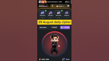 29 August daily cipher code hamster kombat daily hamster kombat cipher morse code #hamsterkombat 29