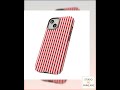 Tough Premium Poppy Red Stripes Phone Case Gift for Her - For Apple iPhone 16 Pro Max 16e iPhone ...