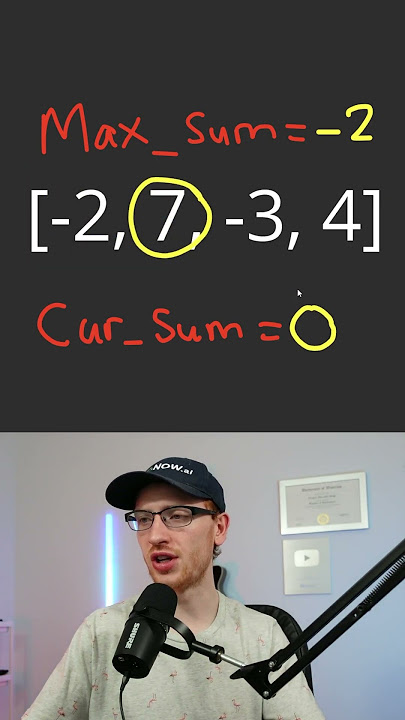 Maximum Subarray - Kadane's Algorithm -- Leetcode 53