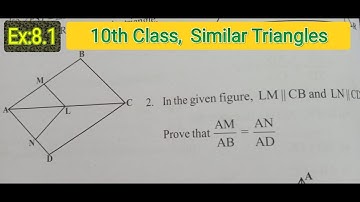 In fig. LM||CB and LN||CD, Prove that AM / AB = AN / AD || 10th Class ||  Similar Triangles||