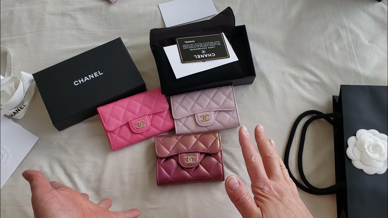 chanel pink wallet on