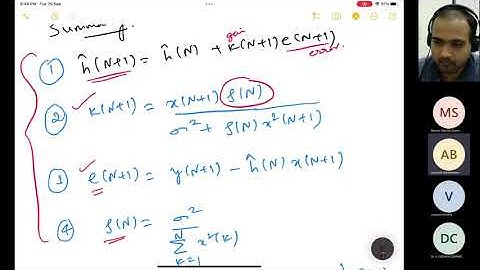 NPTEL LIVE (Week 8): Sequential Estimation Framework, Bayesian/MMSE Estimation