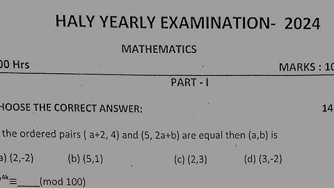 10th std maths half yearly exam question paper 2024  | Model question paper 