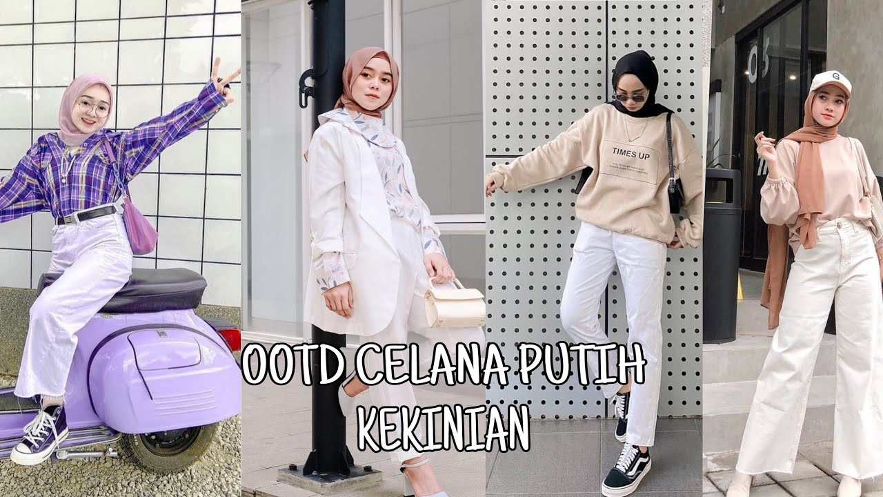 OOTD CELANA PUTIH KEKINIAN || style ootd terbaru - YouTube