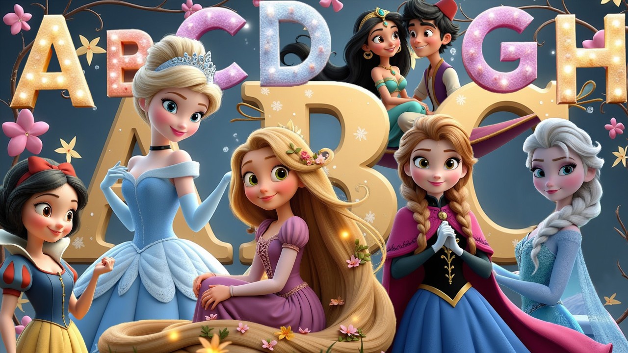 Disney Princess ABC Song for Kids | Learn the Alphabet A–Z with ...