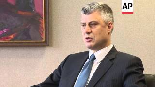 Thaci rules out Serb autonomy; Serbia and Croatia PMs comment; protest