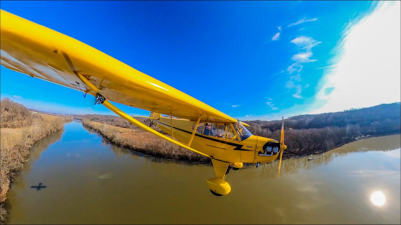 1947 Piper J3 Cub GoPro flying