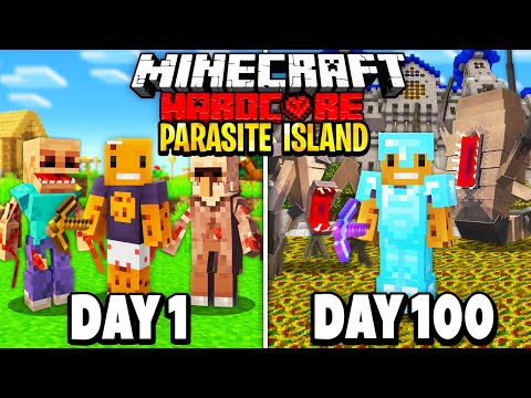 We Survived 100 Days in a PARASITE APOCALYPSE ISLAND in Hardcore Minecraft… Here's What Happened