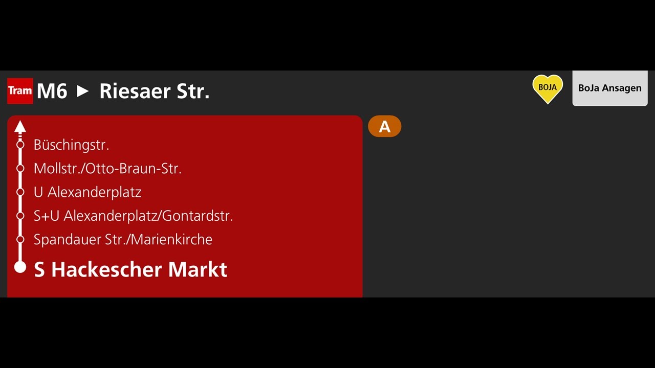 BVG Ansagen | M6 Berlin S Hackescher Markt - Riesaer Str. | BoJa Ansagen
