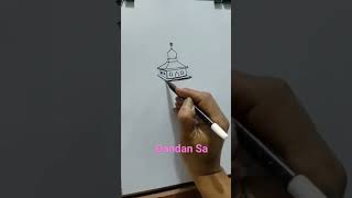 gambar sketsa masjid di perkampungan #Shorts