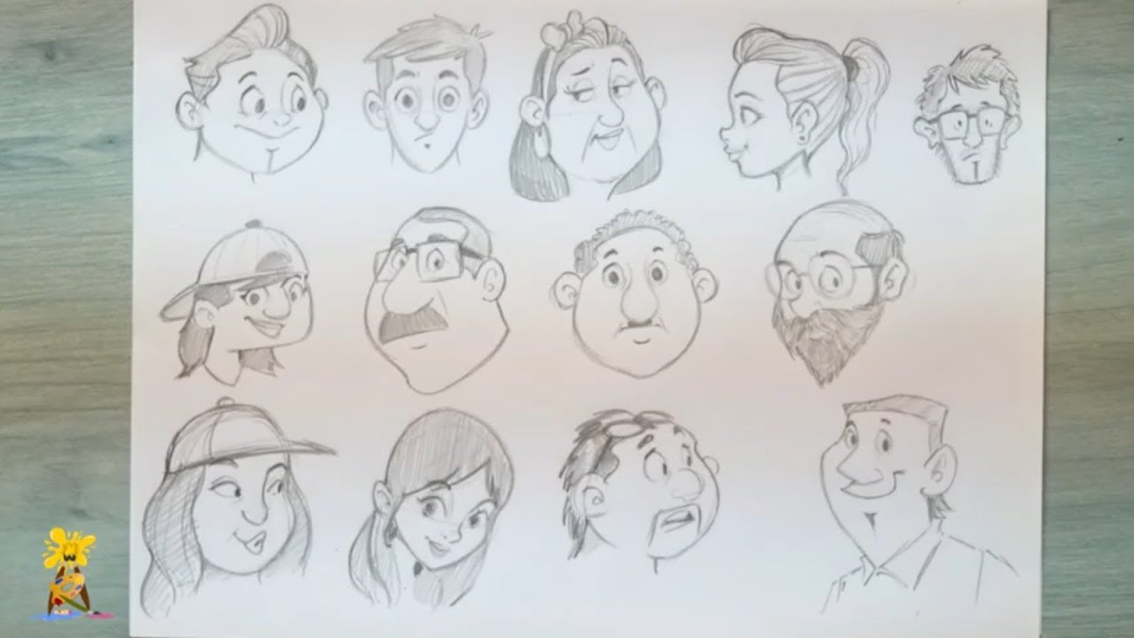 How I draw Cartoon Faces | Timelapse | Character design | cartoons drawing  - YouTube