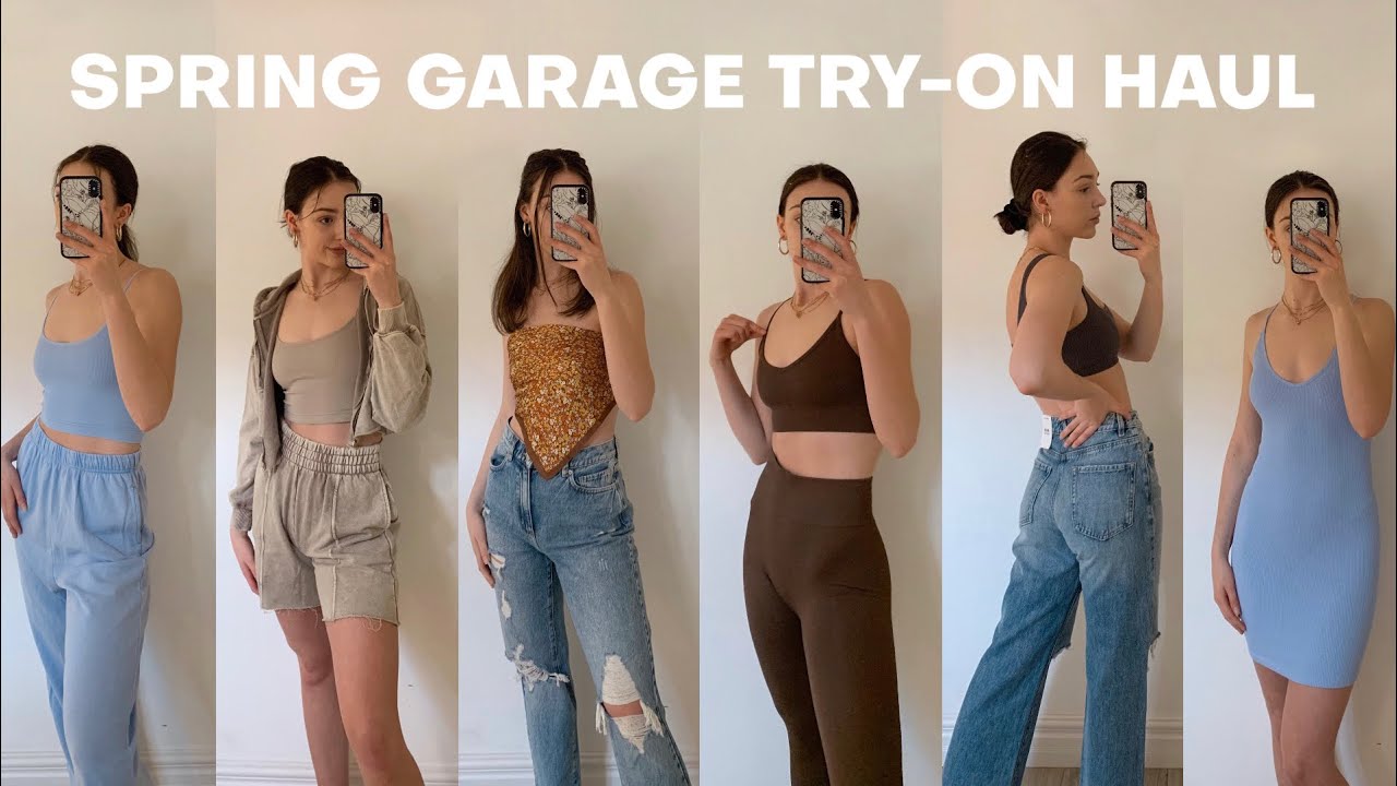 Garage spring try-on haul! (denim, activewear + more) 