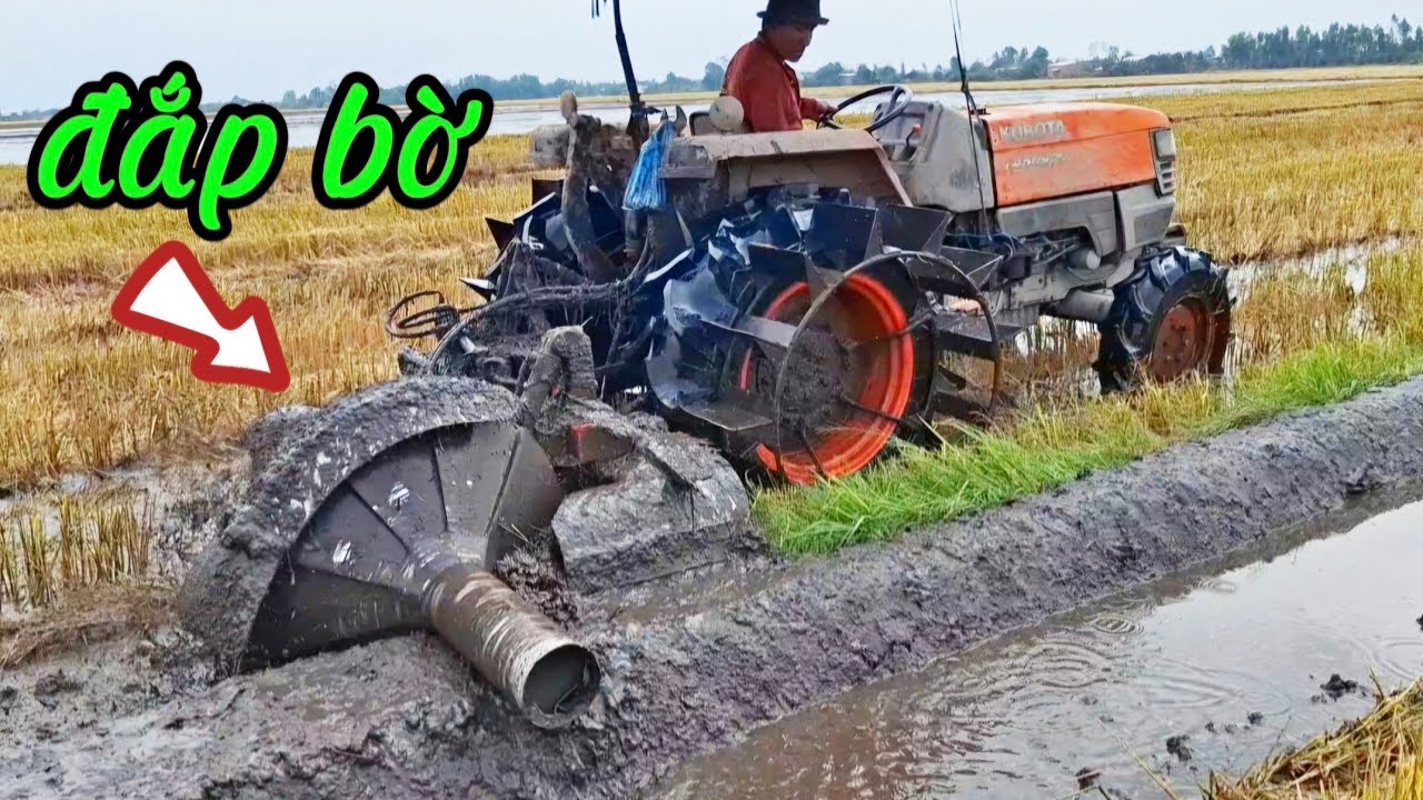 máy đắp bờ kubota 4508 đắp bờ quá đẹp