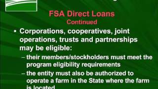 USDA FSA Loan Programs