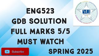 ENG523 GDB Solution Spring 2025 | eng523 gdb solution 2025 | eng523 gdb solved spring 2025