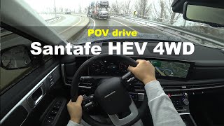 snow season 2024 Hyundai Santafe Hybrid 4WD POV drive