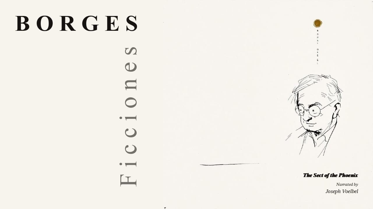 Engraving-style cover art for The Sect of the Phoenix by Jorge Luis Borges