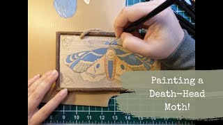 A day in the studio painting wood! // Death-Head Moth and Florals