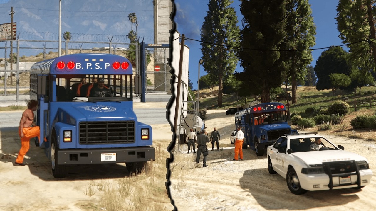 JEMPUT PARA TAHANAN TIBA-TIBA ADA ANGGOTA GENG RUSUH - GTA 5 INDONESIA