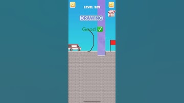 draw bridge puzzle game play level 329🚘 #gaming #drawing #Shorts