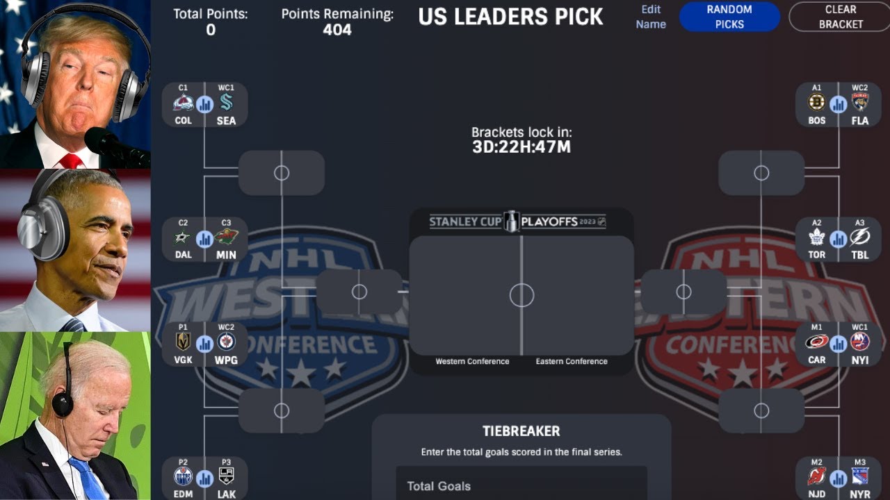 US Presidents Pick the 2023 Stanley Cup Winner (Feat.Trudeau) YouTube