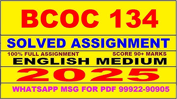 bcoc 134 solved assignment 2025 | bcoc 134 solved assignment in english 2025 | bcoc 134 2024-25