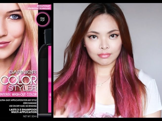 How To Dye Hair Pink - Garnier Color Styler Pink Pop - YouTube