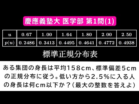 難易度☆】2025年 慶應義塾大学 医学部 数学 第1問(1) - YouTube