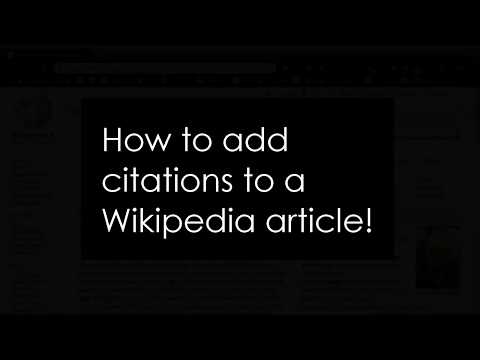 Adding Citations to Wikipedia Articles