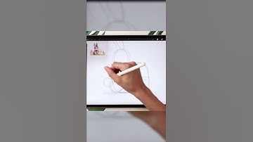 How To Draw A Watercolor Bunny in Procreate #Shorts