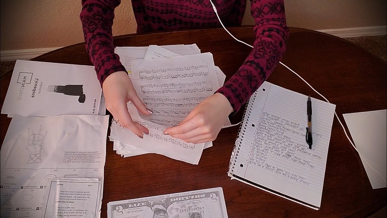 ASMR | Sorting Paper & Writing | No Talking