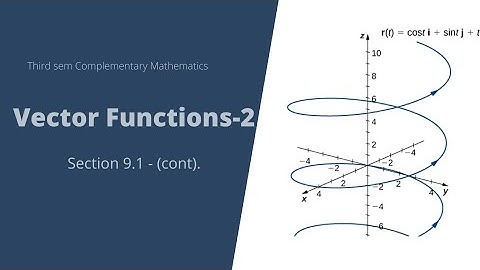 Section 9.1 (cont) - Vector Functions