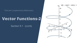 Section 9.1 (cont) - Vector Functions