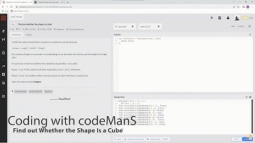 (Archived) Codewars 8 kyu Find out Whether the Shape Is a Cube JavaScript
