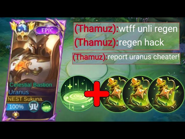 GLOBAL URANUS SECRET TRICK TO DOMINATE THAMUZ IN EXP LANE🔥GLOBAL URANUS REGEN HACK BUILD - MLBB class=