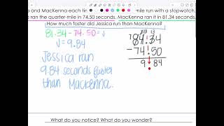3/10/2026 Subtracting Decimals Using Standard Algorithm Mini Lesson
