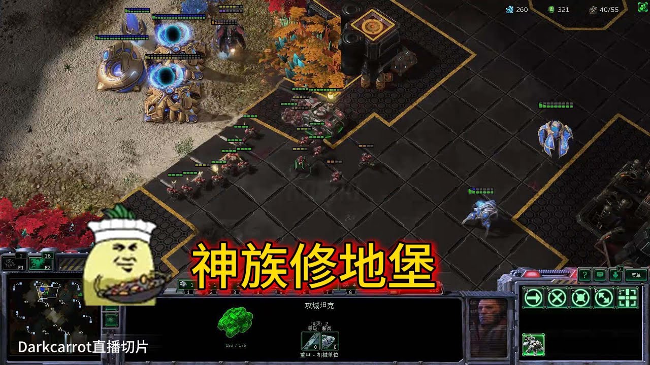 【darkcarrot直播切片】星际争霸，神族修地堡