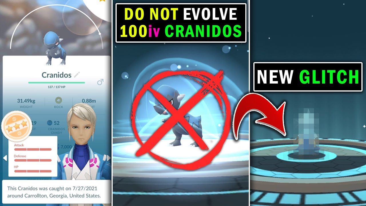 Pokemon Go New Glitch | Do Not Evolve 100iv Cranidos | Pokemon Go New 2021 Evolution Glitch