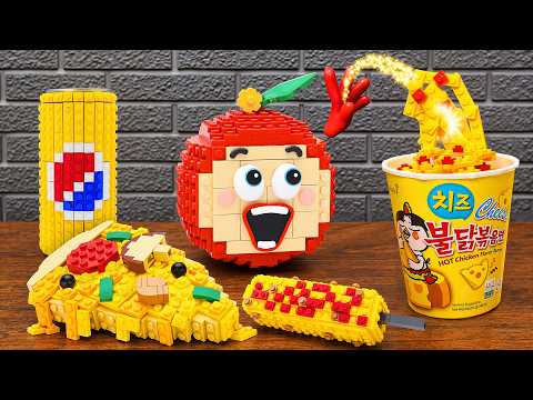 LEGO FOOD ASMR: Yellow Food Mukbang and Fast Food Challenge with Apu | Apu Funz